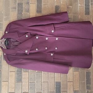 Moda International wool, military style jacket, plum, size 10P